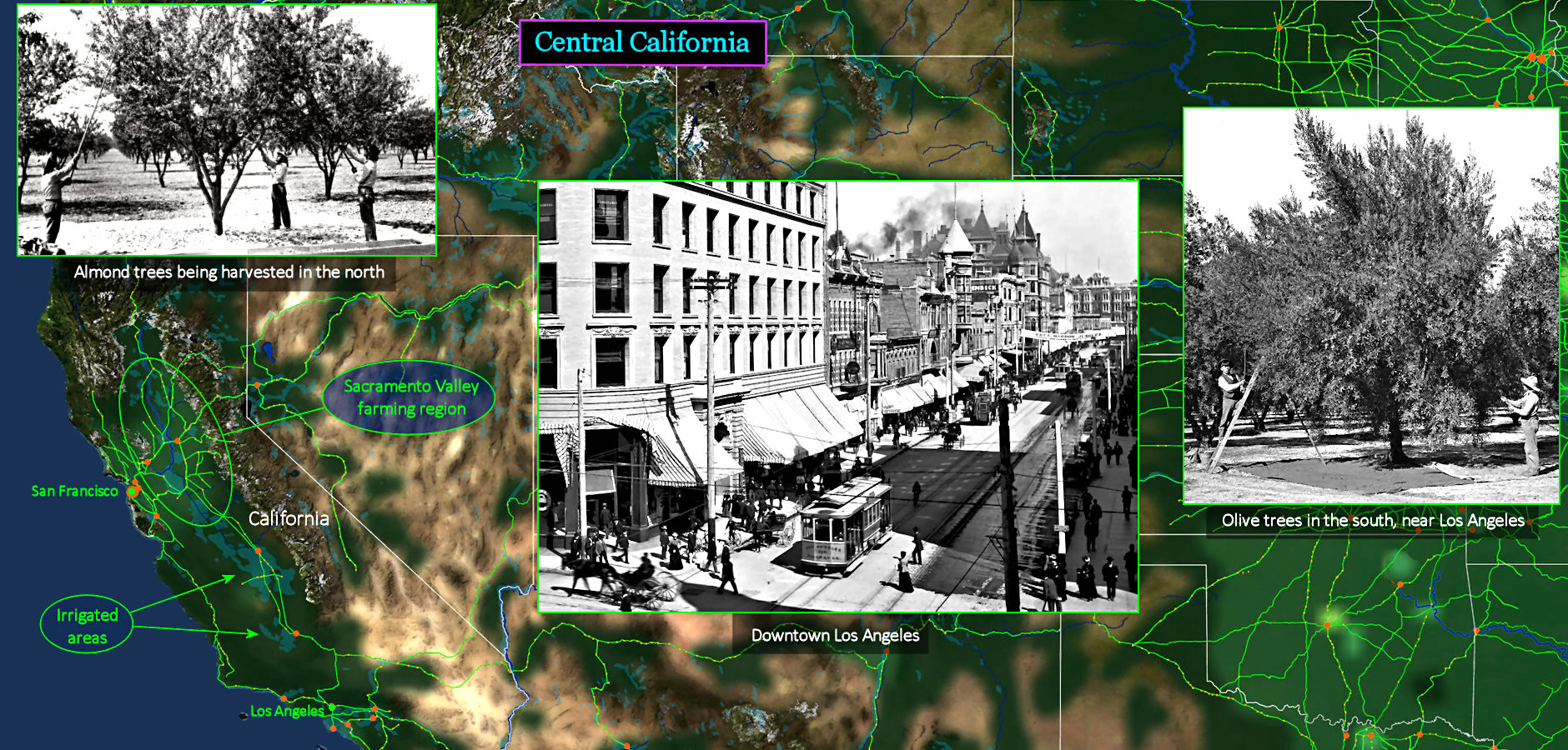 Sacramento Valley, 1910 map
